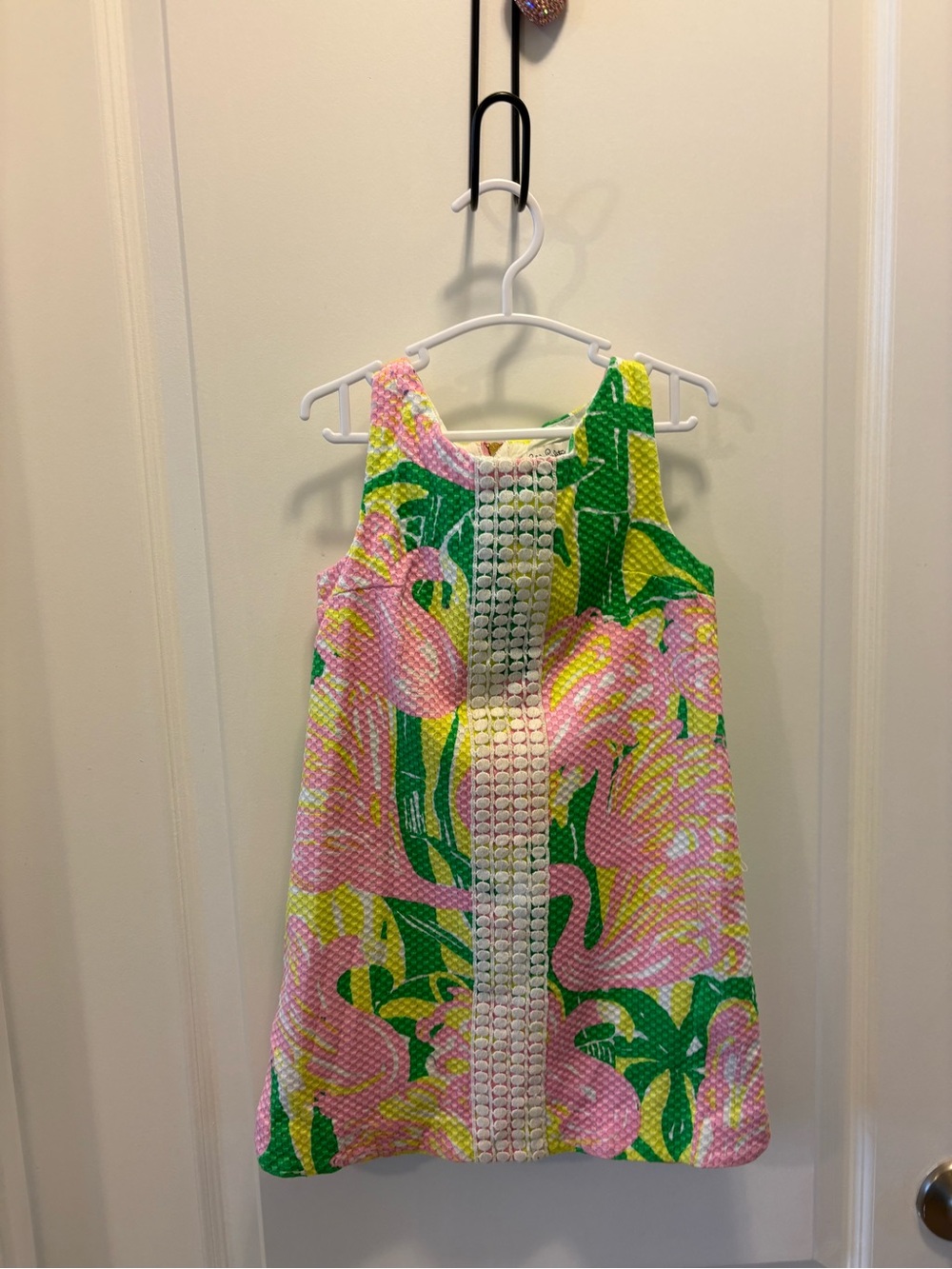 Lilly Pulitzer Pink and Green Tropical Dress 👗 Flamingo